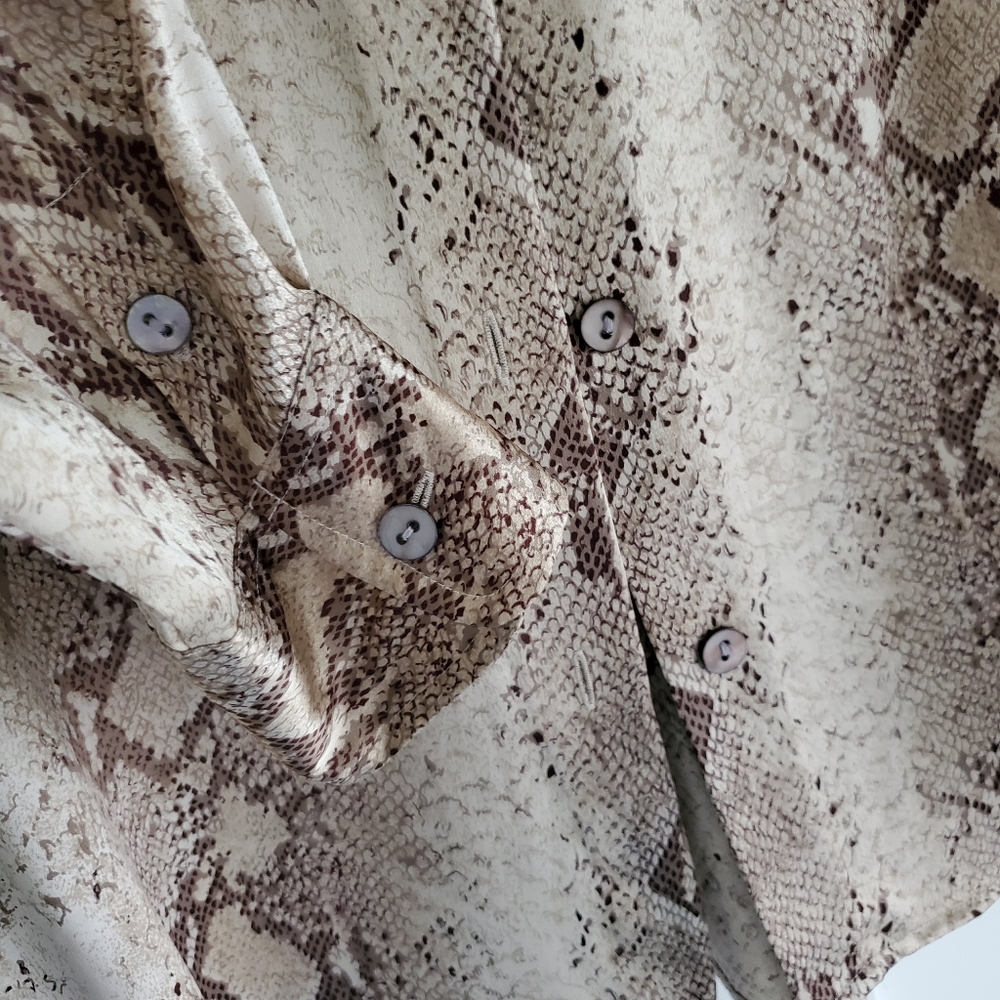 Snake print silk blouse size 14 - Picture 6 of 9